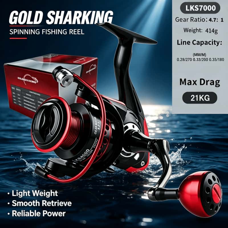 Daiwa Reel Fuego - GOLD SHARKING-Spinning Reel, Metal Ultra Light