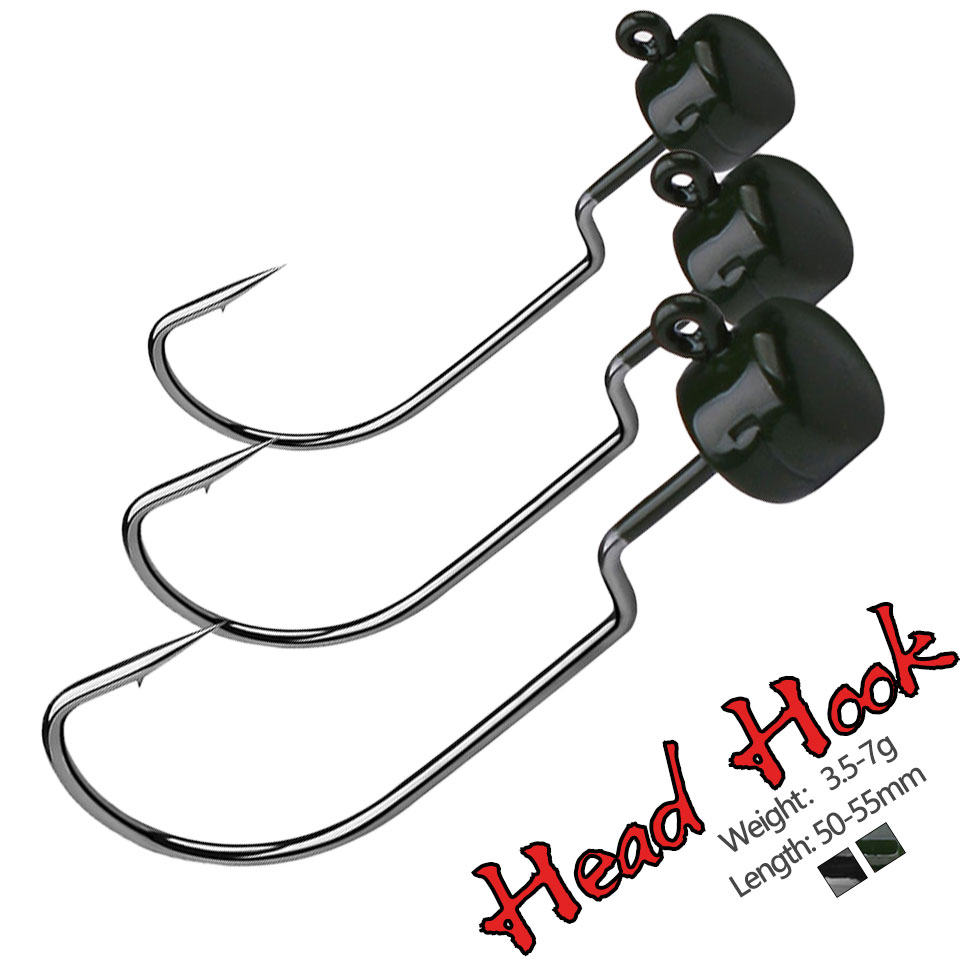 5PCS/LOT 3.5G 5G 7G Barbed Jig - Fishing Hook Offset ulasan dan harga