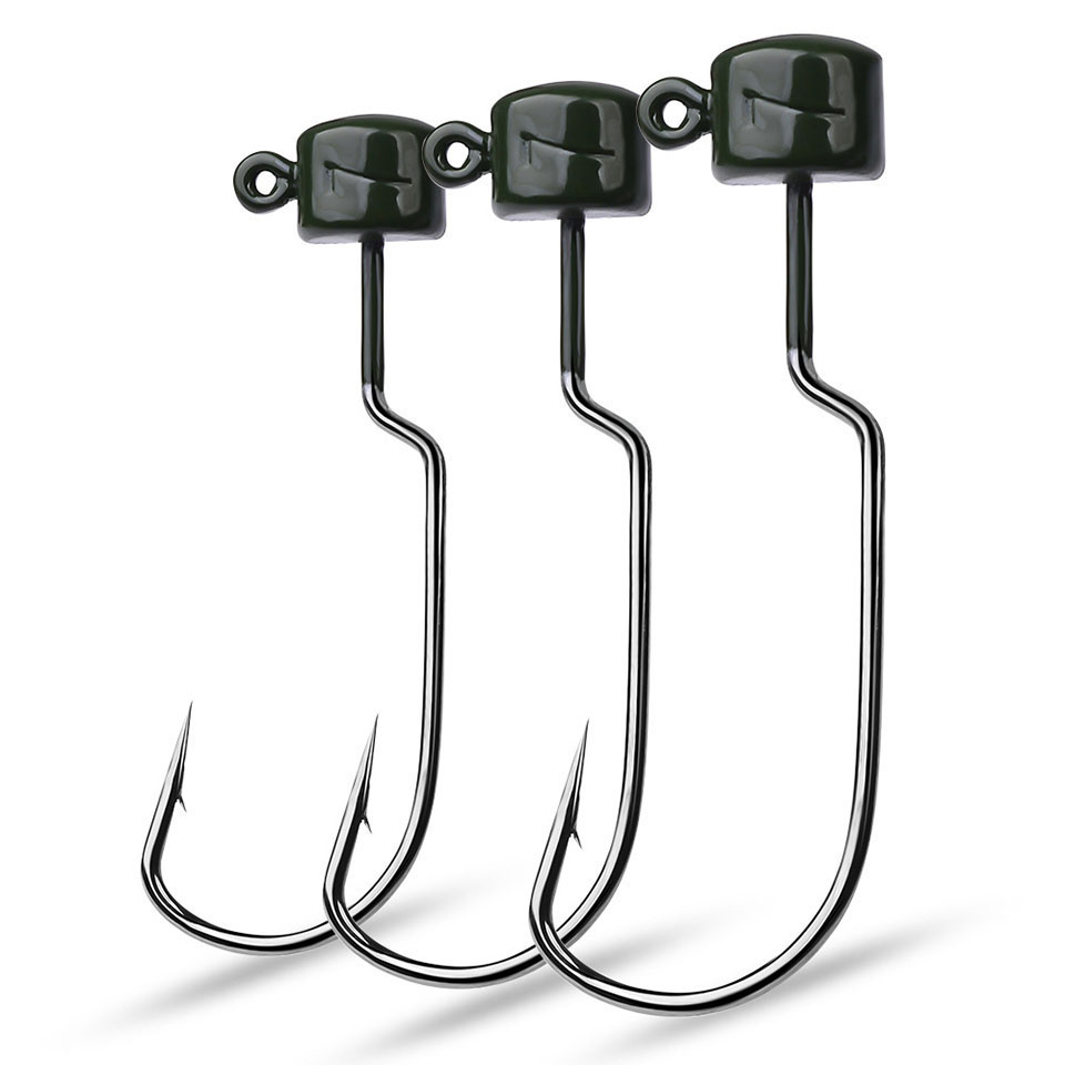 5PCS/LOT 3.5G 5G 7G Barbed Jig - Fishing Hook Offset ulasan dan harga